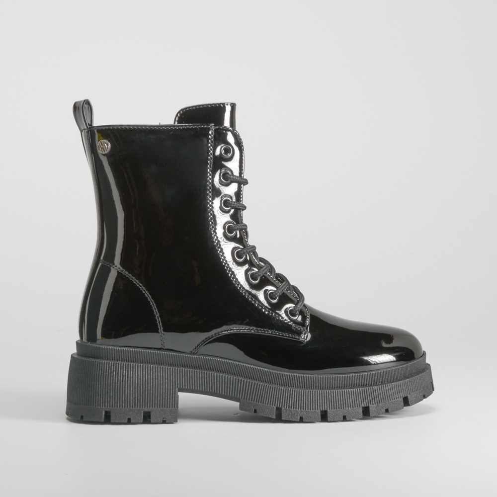 Botín militar charol negro NYC - Talla: 41