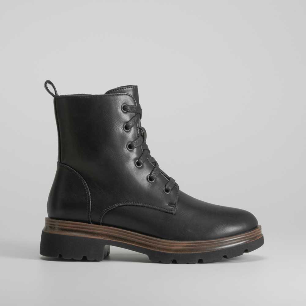 Botín negro militar plano de COMFEET - Talla: 41