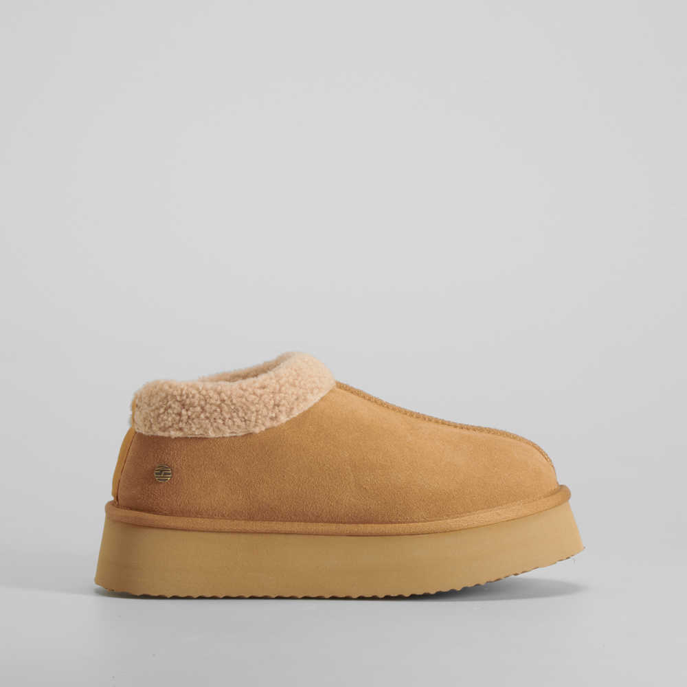 Zueco pelo piel beige NYC - Talla: 41