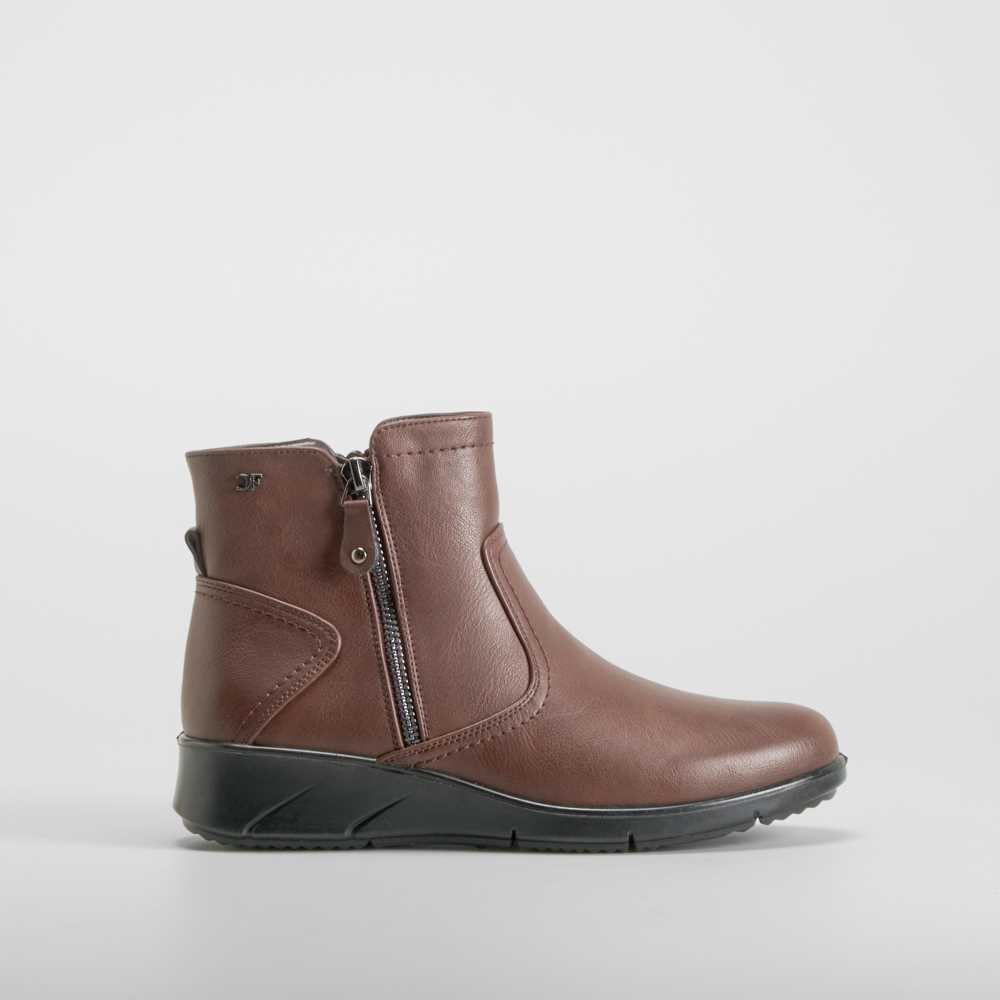 Botín cremallera Soft Insock marrón COMFEET - Talla: 41