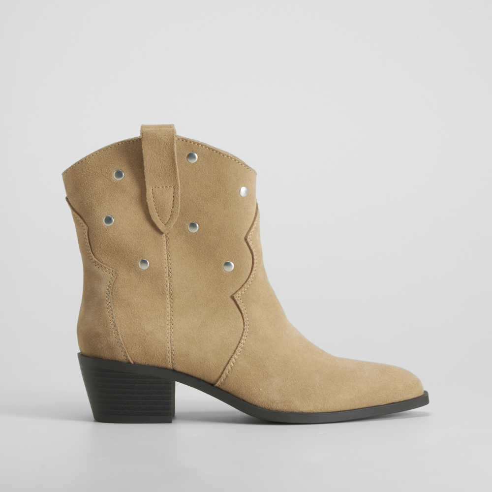 Botín campero piel beige FOSCO - Talla: 39