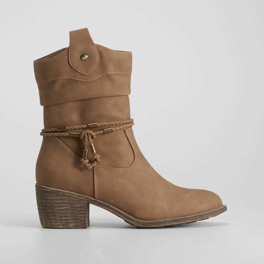 Botín campero tacón medio marrón SENDA ROAD - Talla: 41