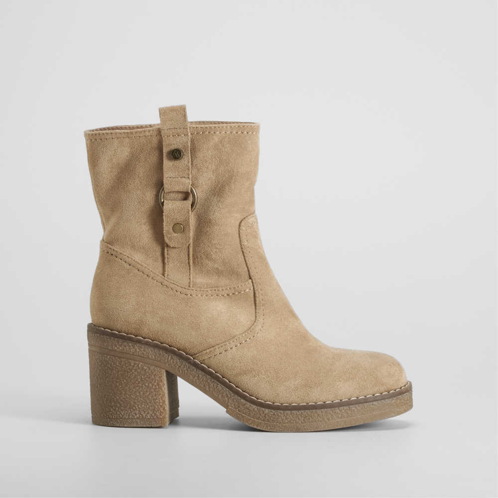 Botín tacón crepe beige SENDA ROAD - Talla: 41