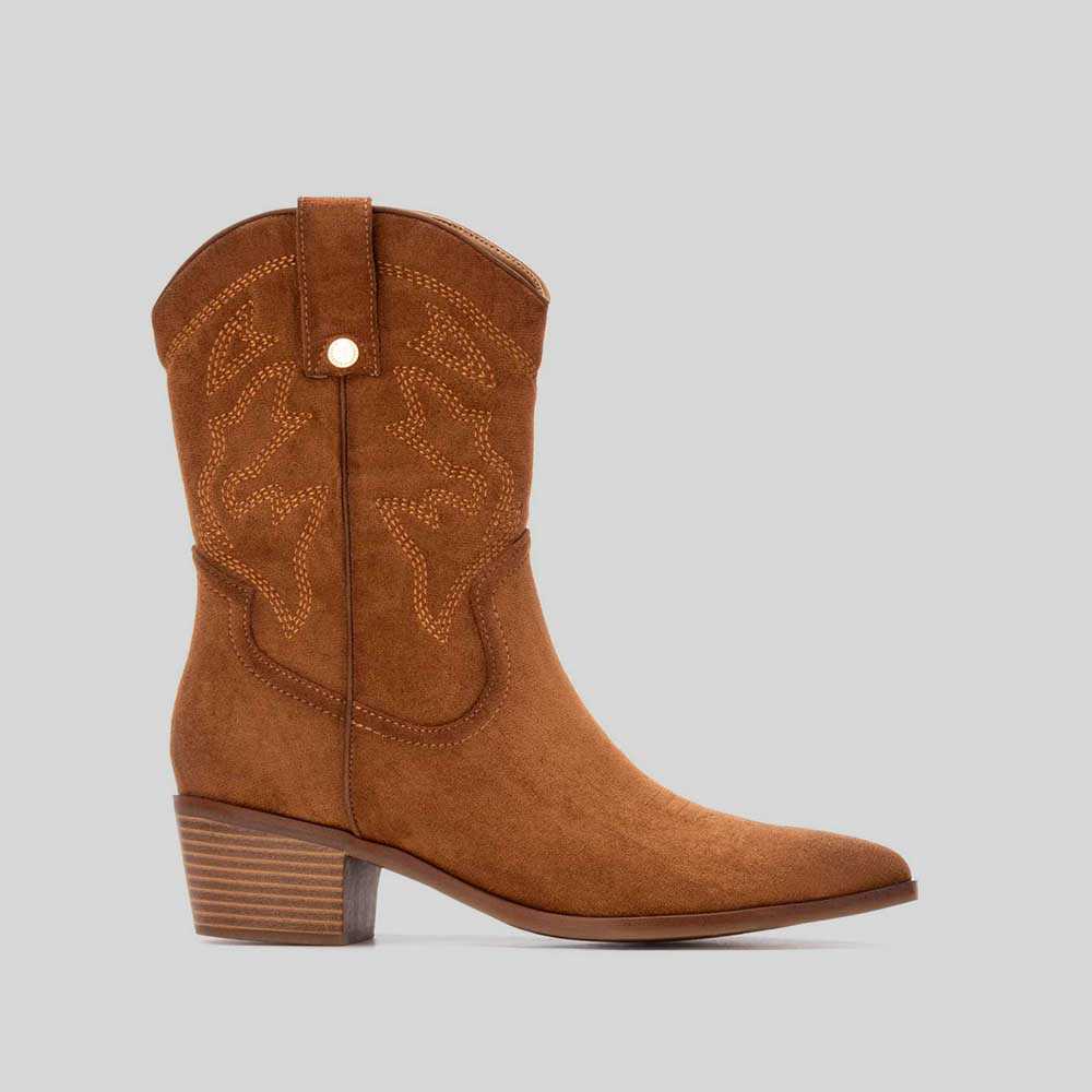 Bota tacón campera camel XTI - Talla: 41
