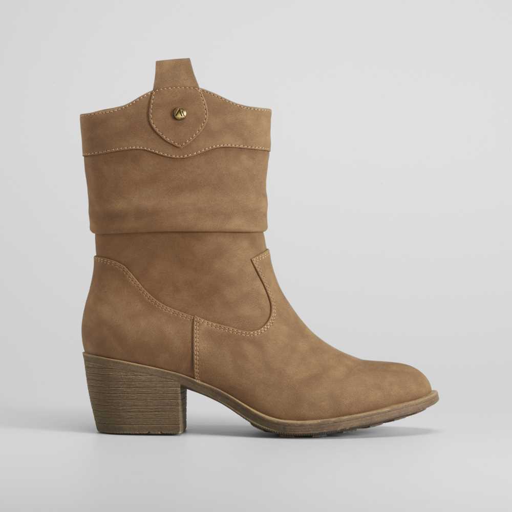 Botín de tacón campero camel SENDA ROAD - Talla: 41