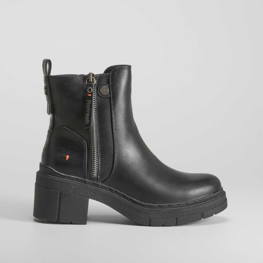 Botín negro piel sintética REFRESH - Talla: 41
