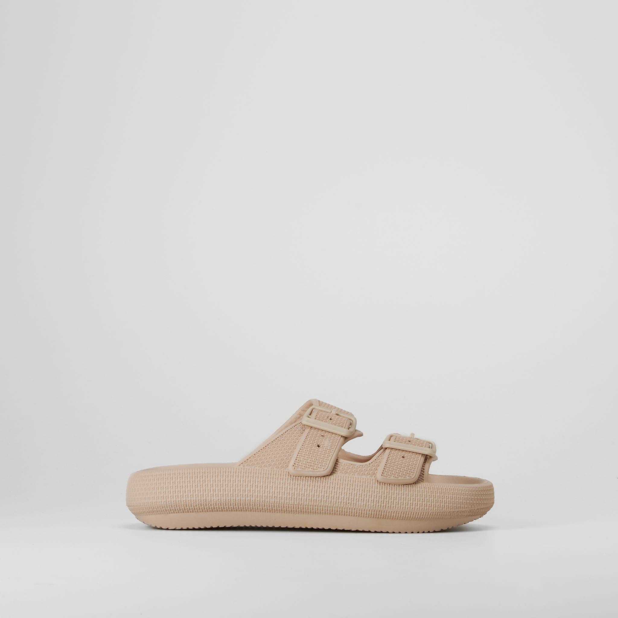 Chancla doble hebilla ajustable beige COCONUT - Talla: 41