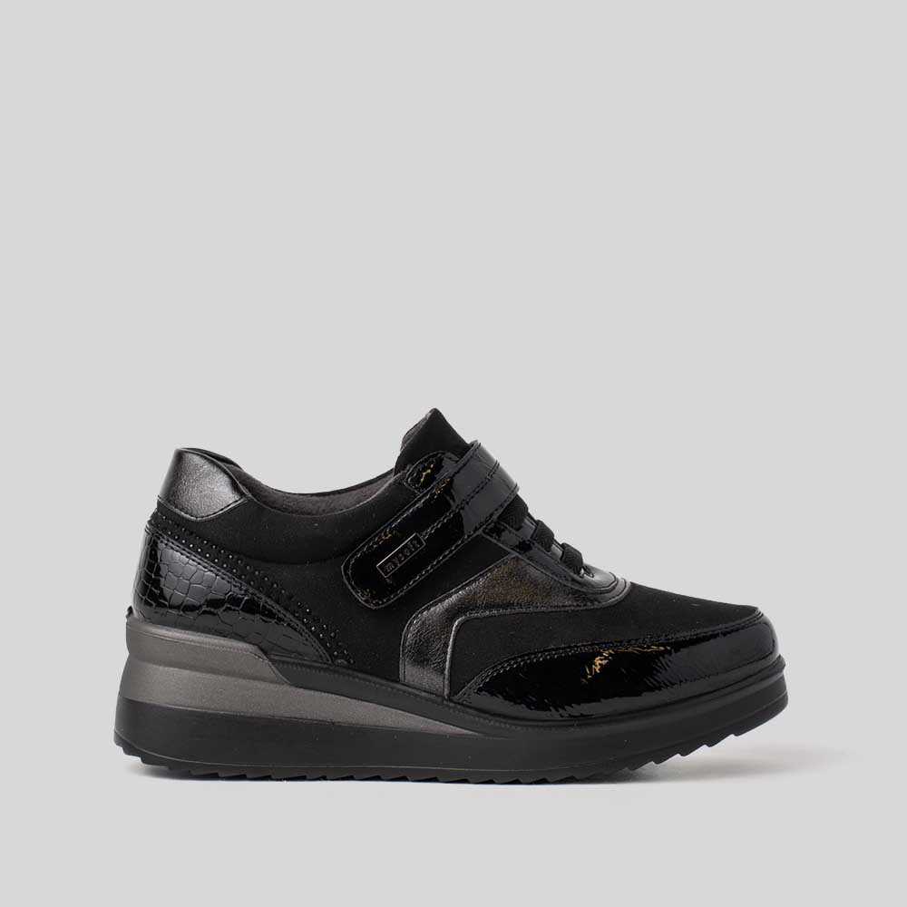 Deportiva casual cremallera lateral negra MYSOFT - Talla: 40