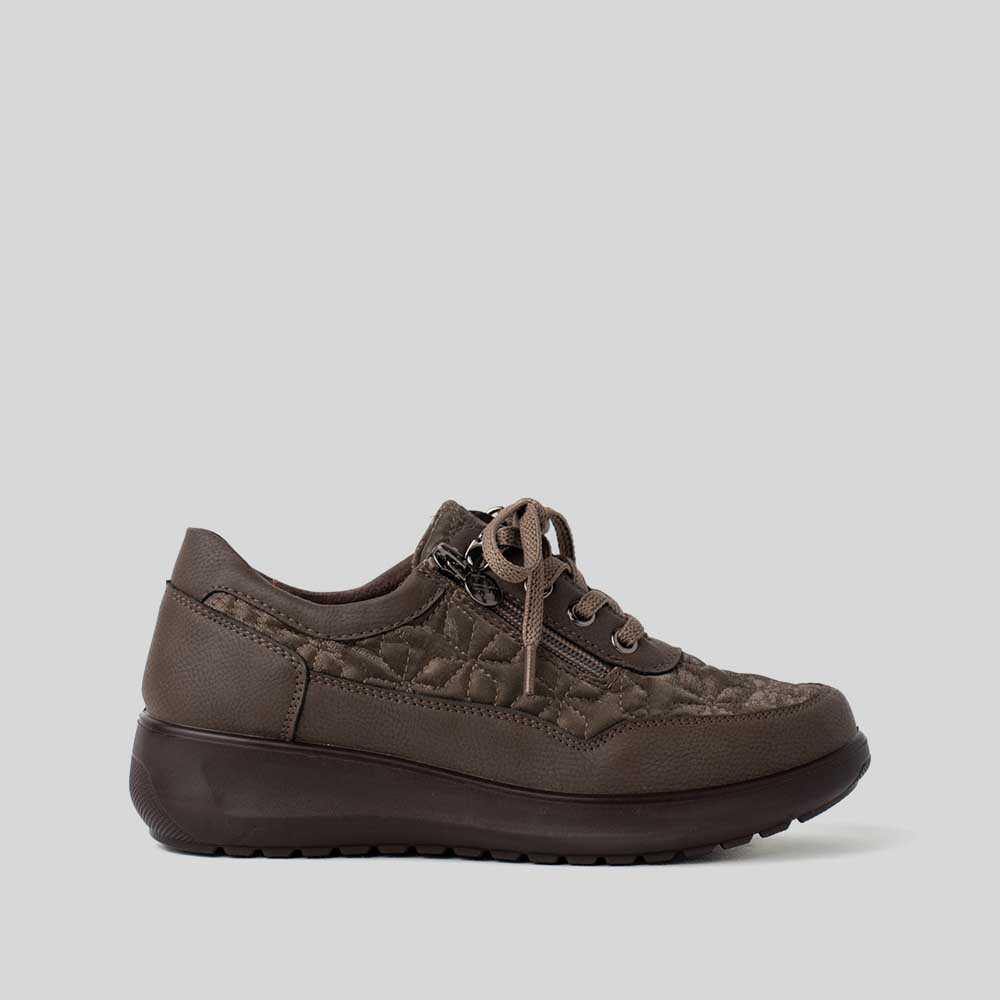 Deportiva casual bordados taupe MYSOFT - Talla: 40