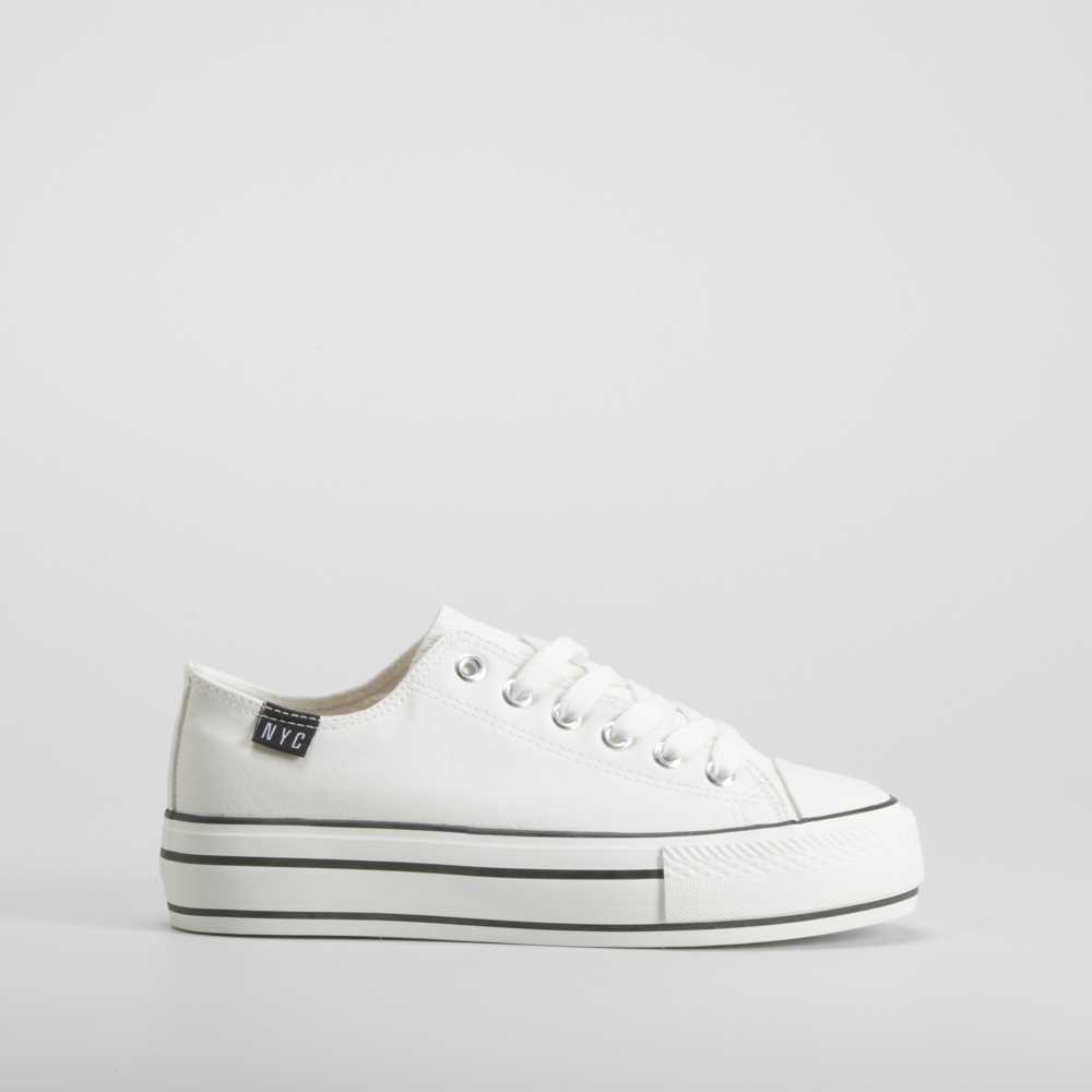 Zapatilla deportiva alta plataforma blanca NYC - Talla: 40