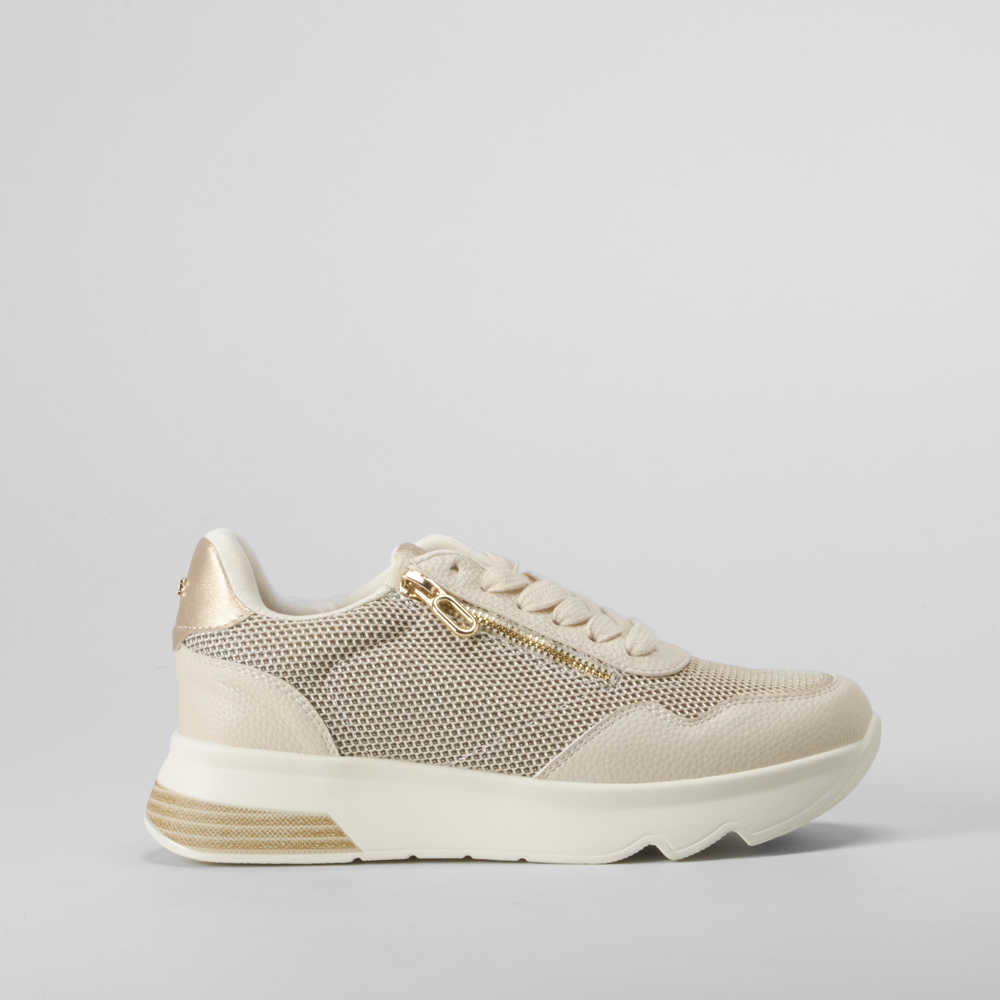 Sneaker cremallera beige COMFEET - Talla: 41