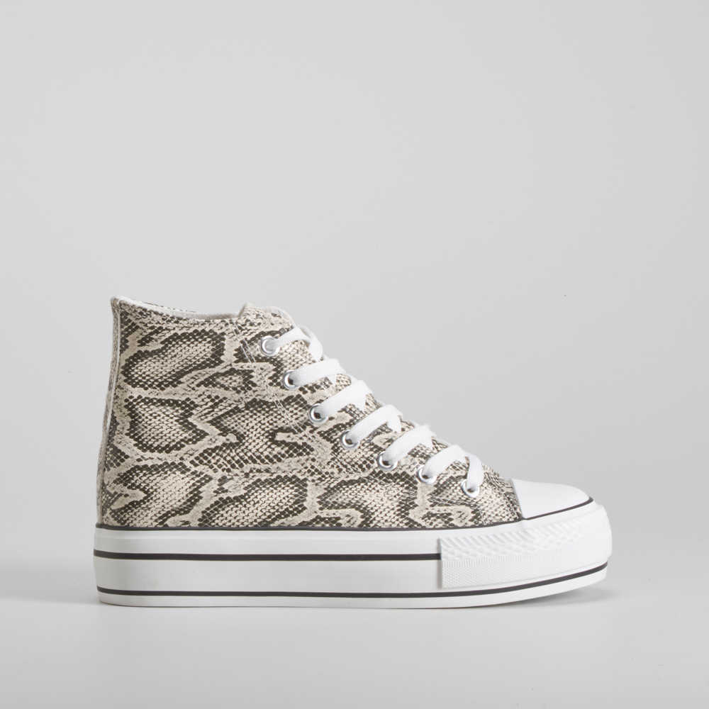 Deportiva alta plataforma serpiente gris NYC - Talla: 41