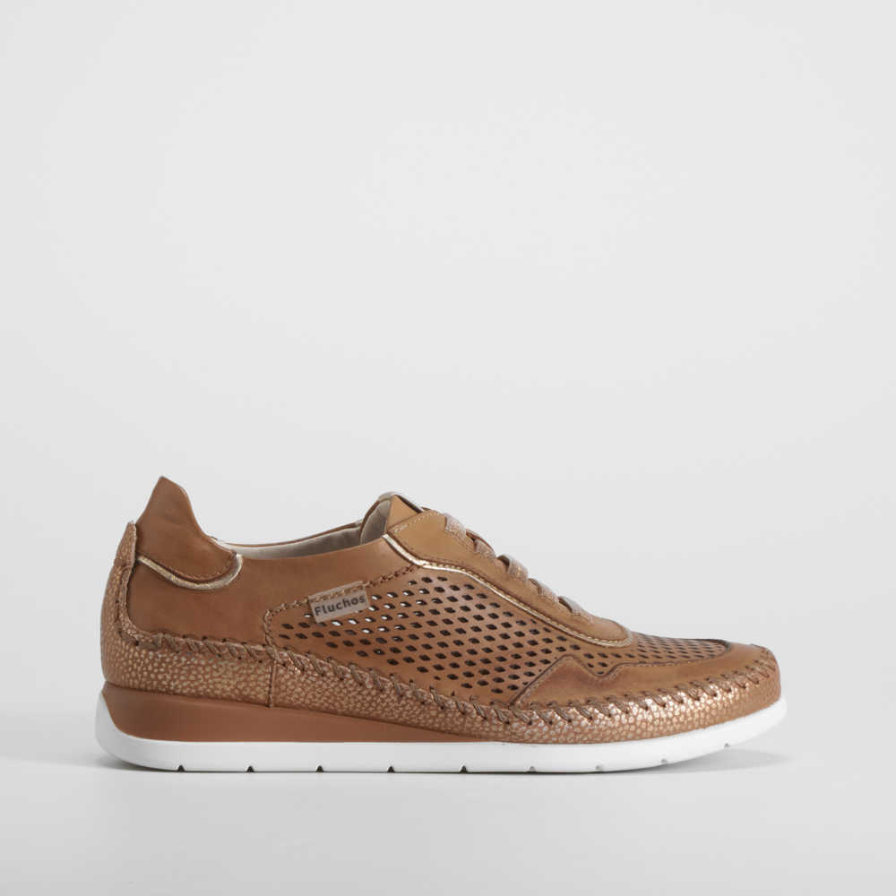 Deportiva elásticos de piel marrón - Talla: 36 - Fluchos - Modalova