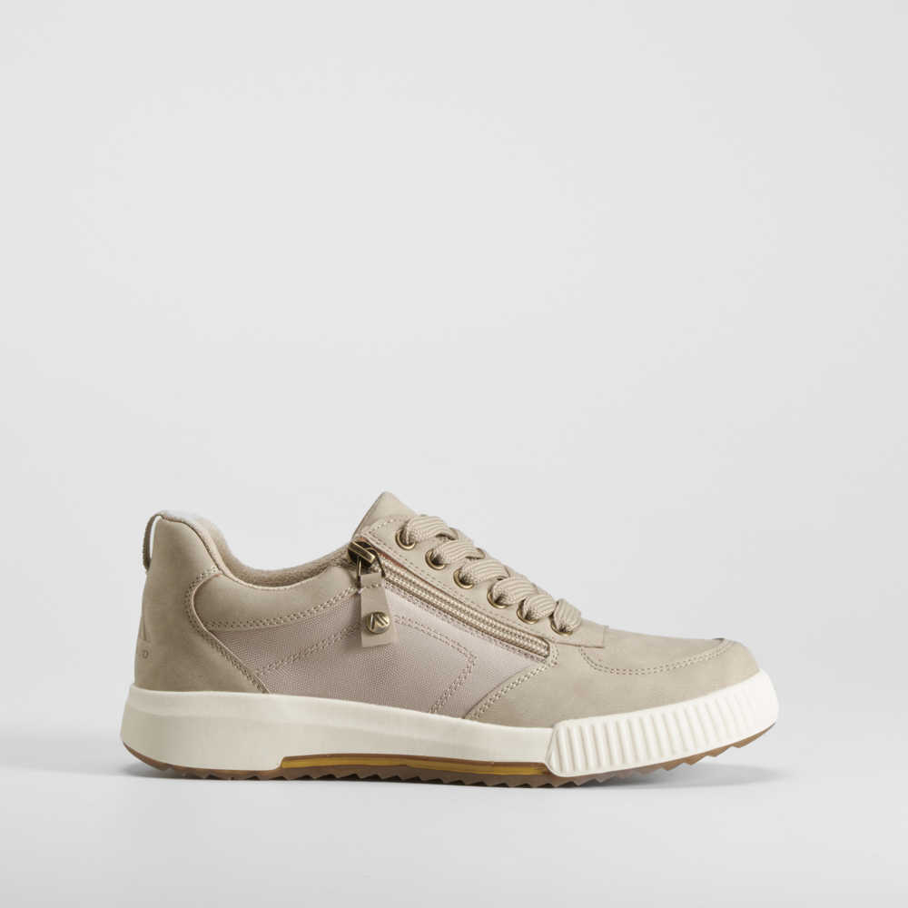 Deportiva cremallera lateral beige SENDA ROAD - Talla: 41