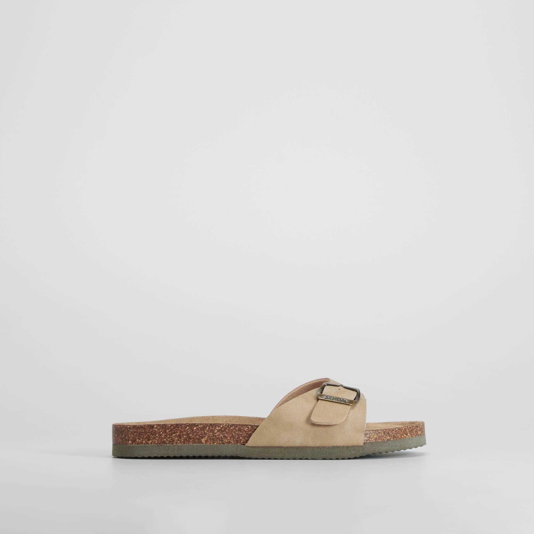 Sandalia bio corcho hebilla beige SENDA ROAD - Talla: 36