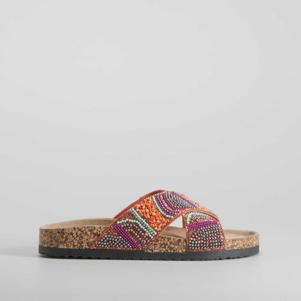 Sandalia bio abalorios multicolor SENDA ROAD - Talla: 39