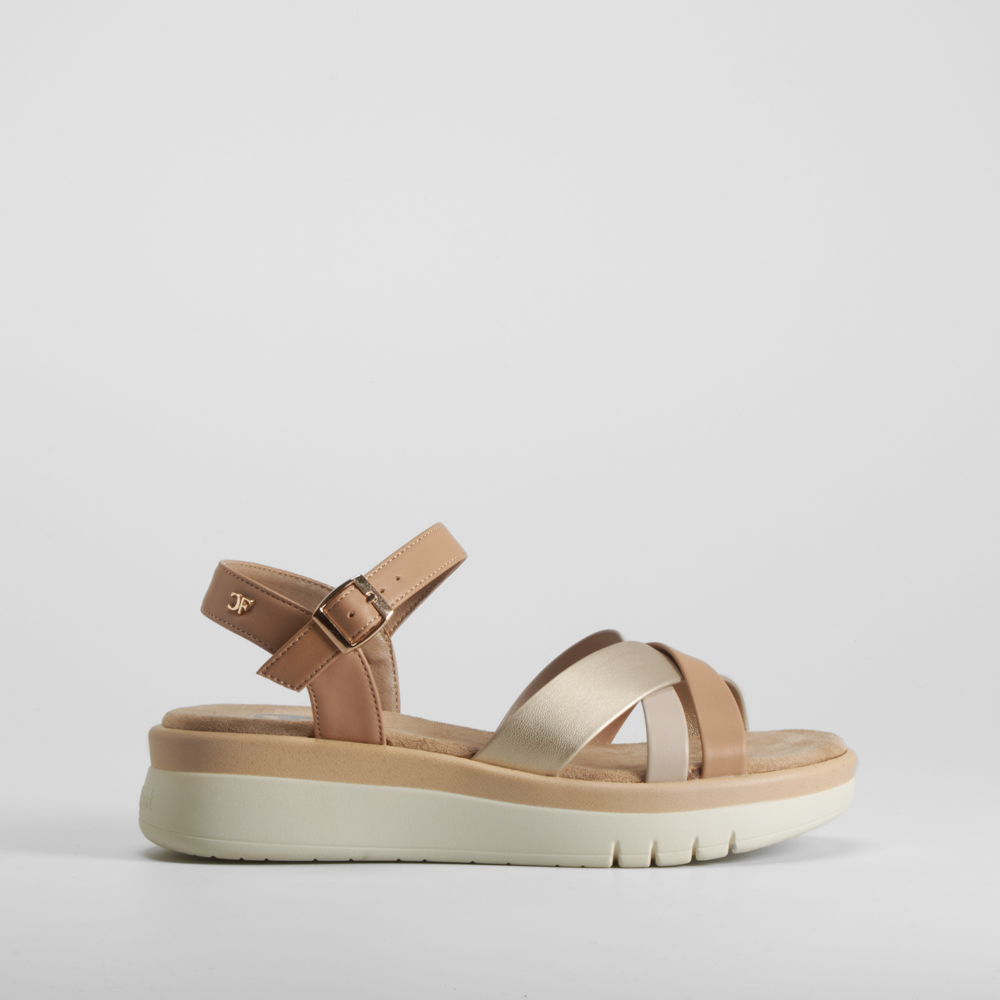 Sandalia bio de cuña dorada COMFEET - Talla: 39