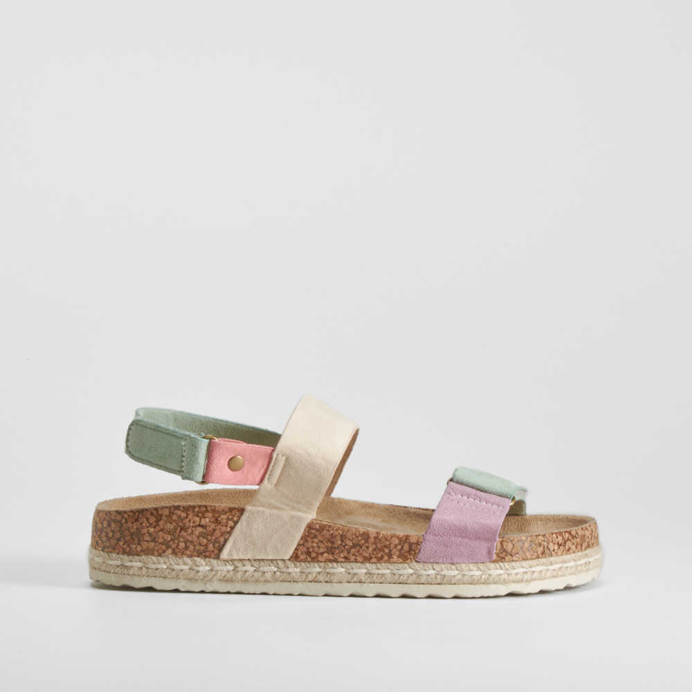 Sandalia bio tira yute velcros multicolor NYC - Talla: 41