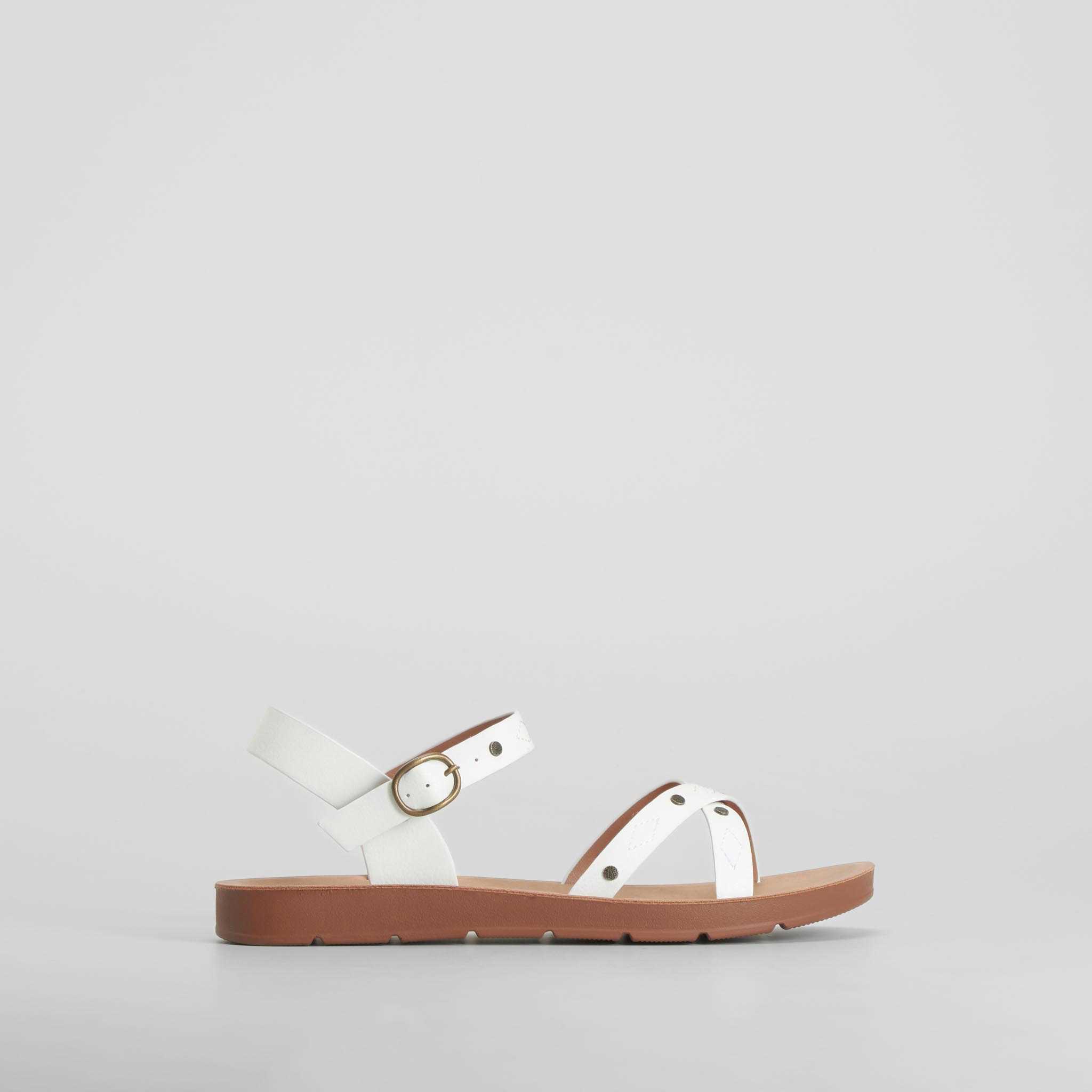 Sandalia tiras detalle metal blanca SENDA ROAD - Talla: 36