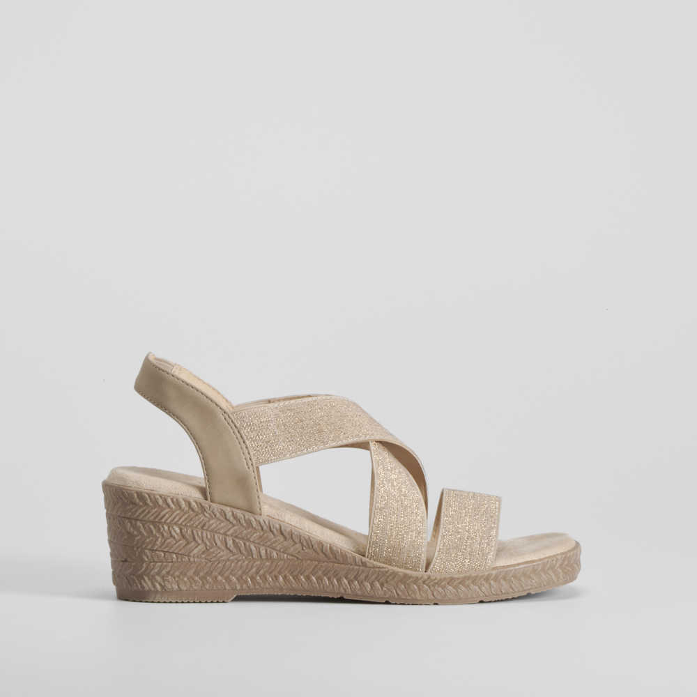 Sandalia cuña yute beige COMFEET - Talla: 37