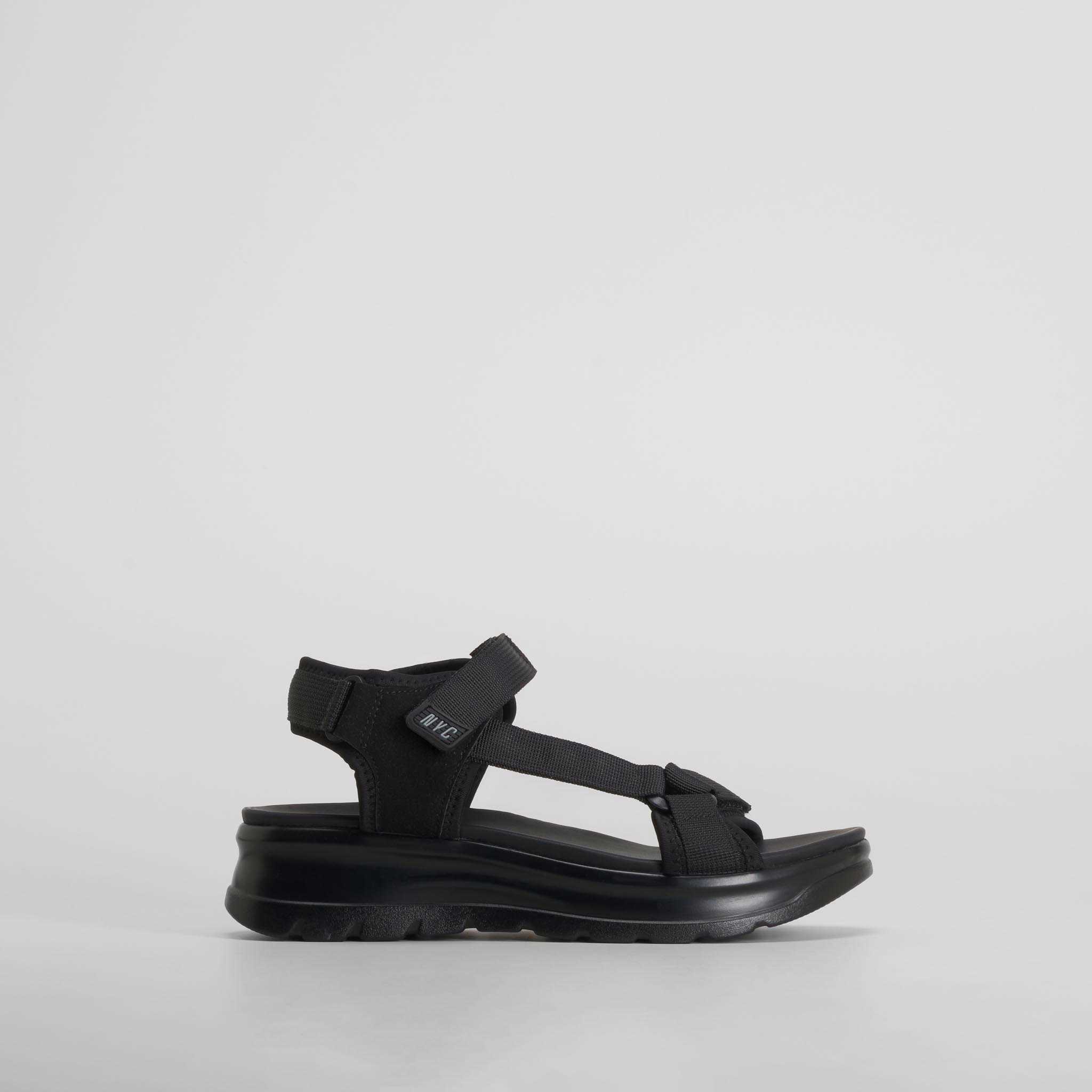 Sandalia velcros negra NYC - Talla: 36