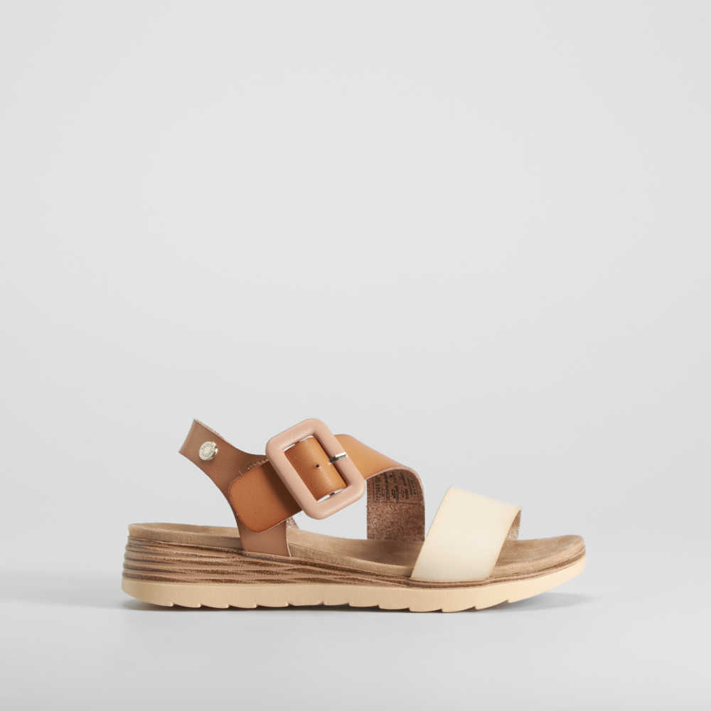 Sandalia tricolor taupe REFRESH - Talla: 41