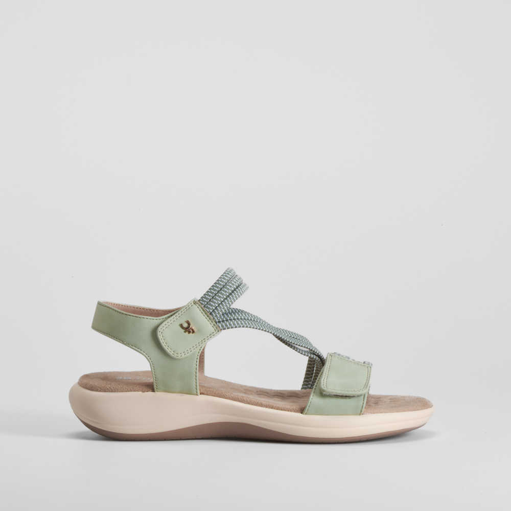 Sandalia elásticos verde COMFEET - Talla: 38