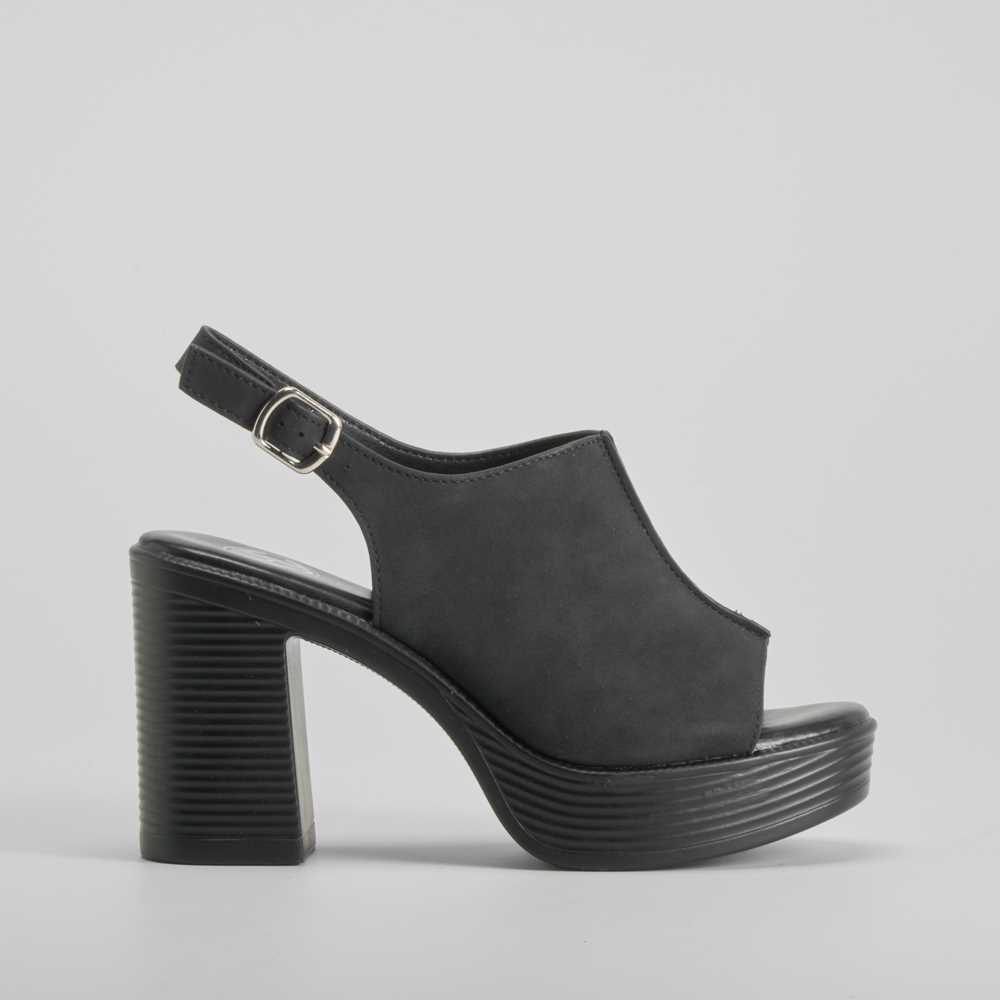 Sandalia tacón plataforma negra NYC - Talla: 37