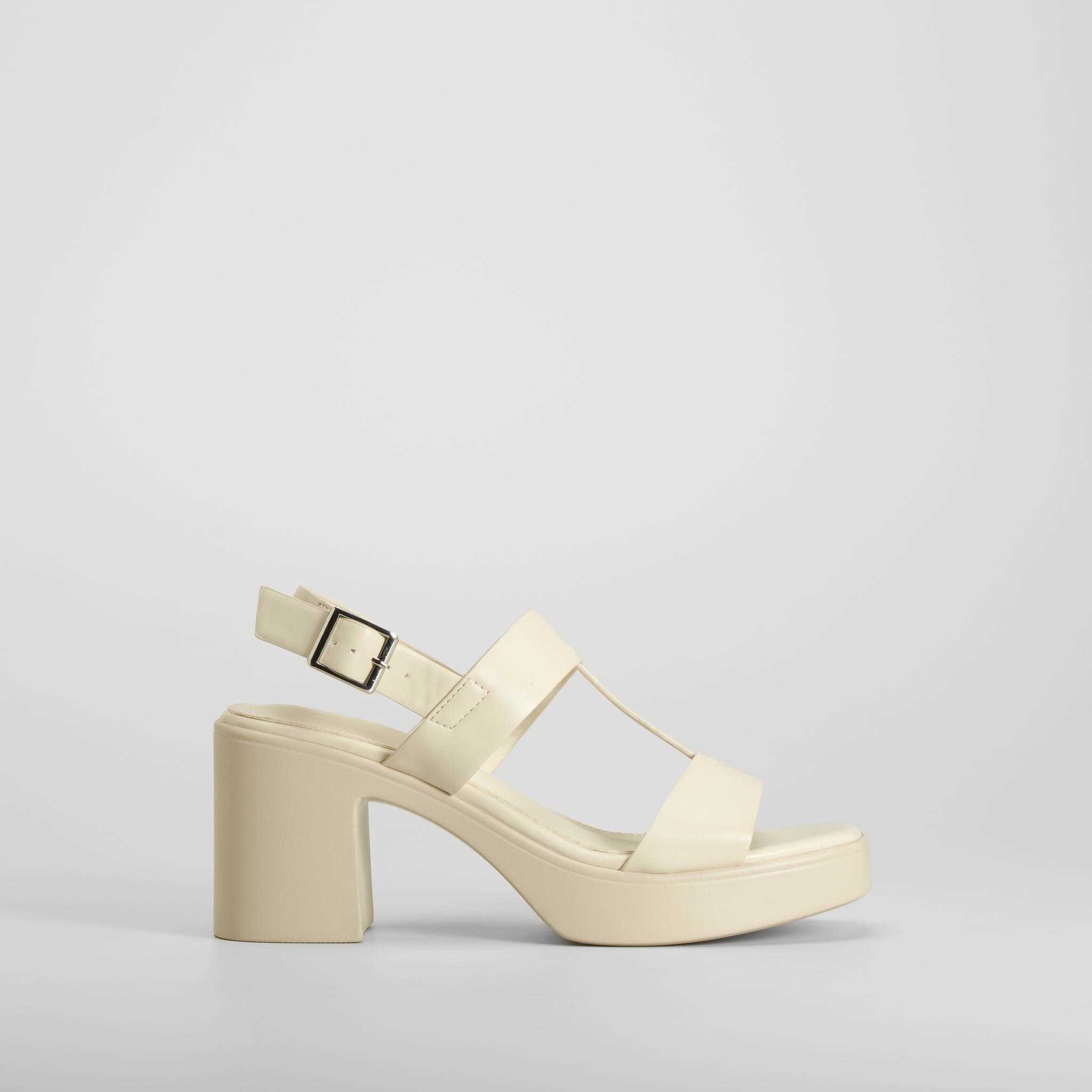 Sandalia tacón alto blanco NYC - Talla: 36