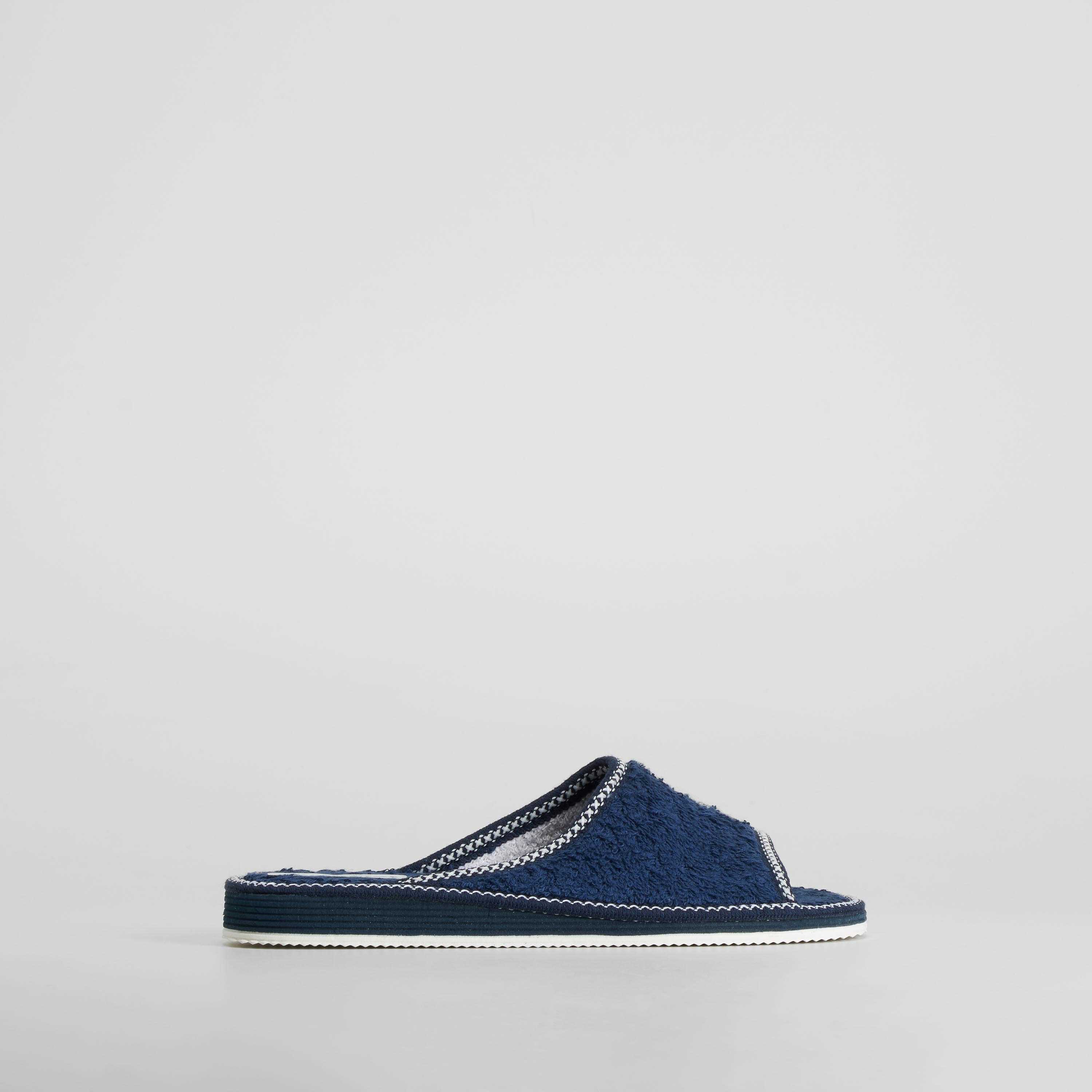 Zapatilla de casa pala Peep Toe azul COMFEET - Talla: 40