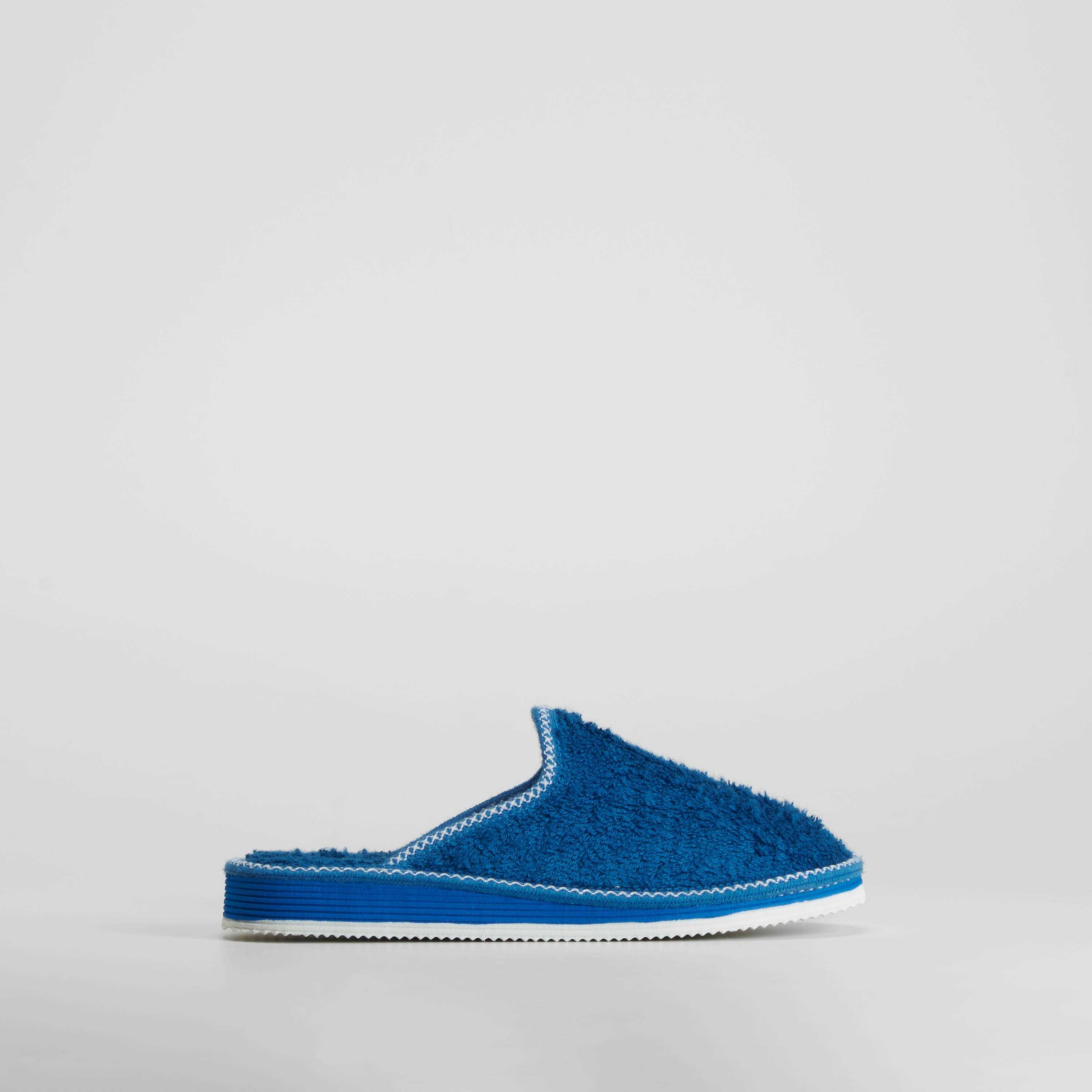 Zapatilla de casa abierta rizo azul COMFEET - Talla: 41