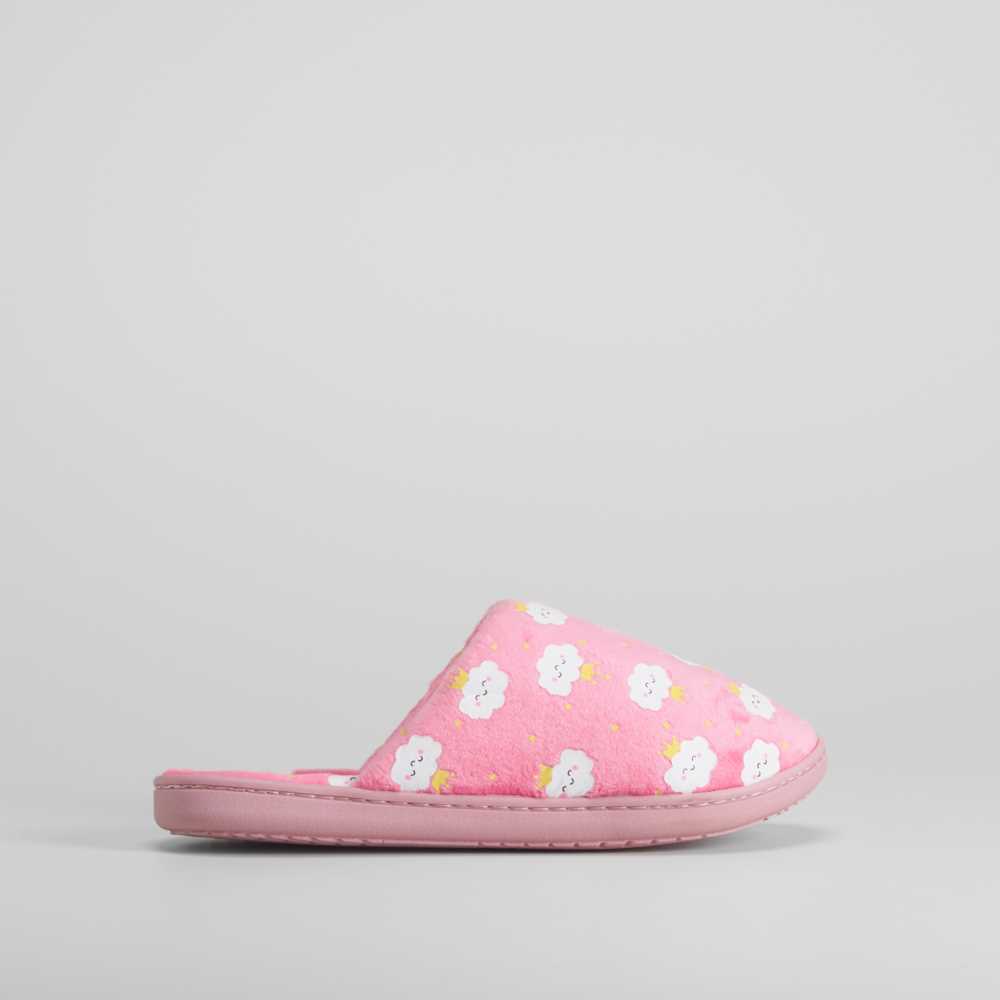 Zapatilla casa rosa abierta estampado OLYNE - Talla: 38