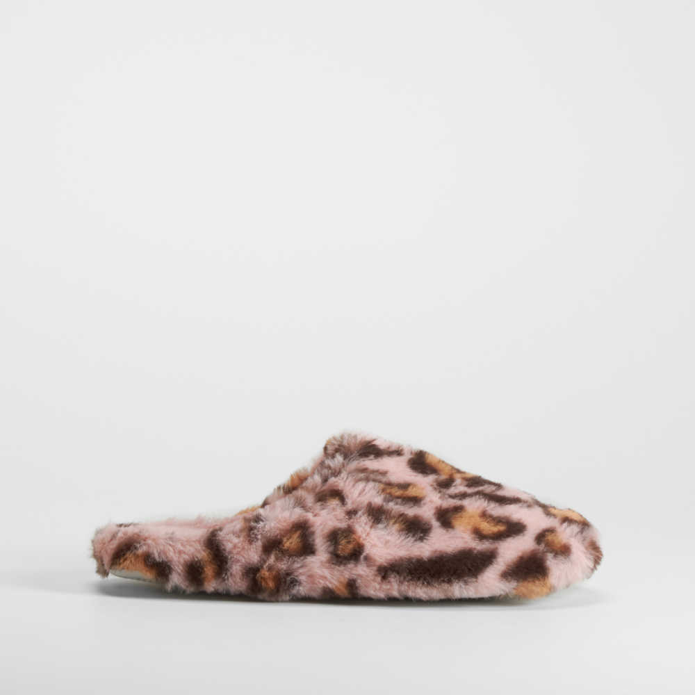 Zapatilla casa pelo leopardo rosa OLYNE - Talla: 41