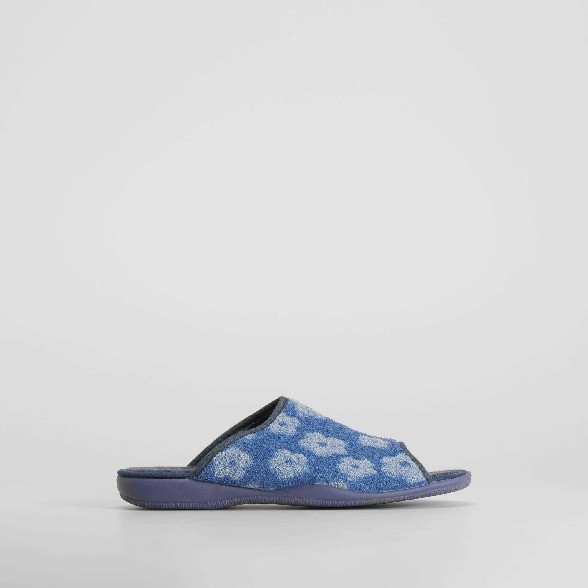 Zapatilla de casa con flores azul OLYNE - Talla: 36