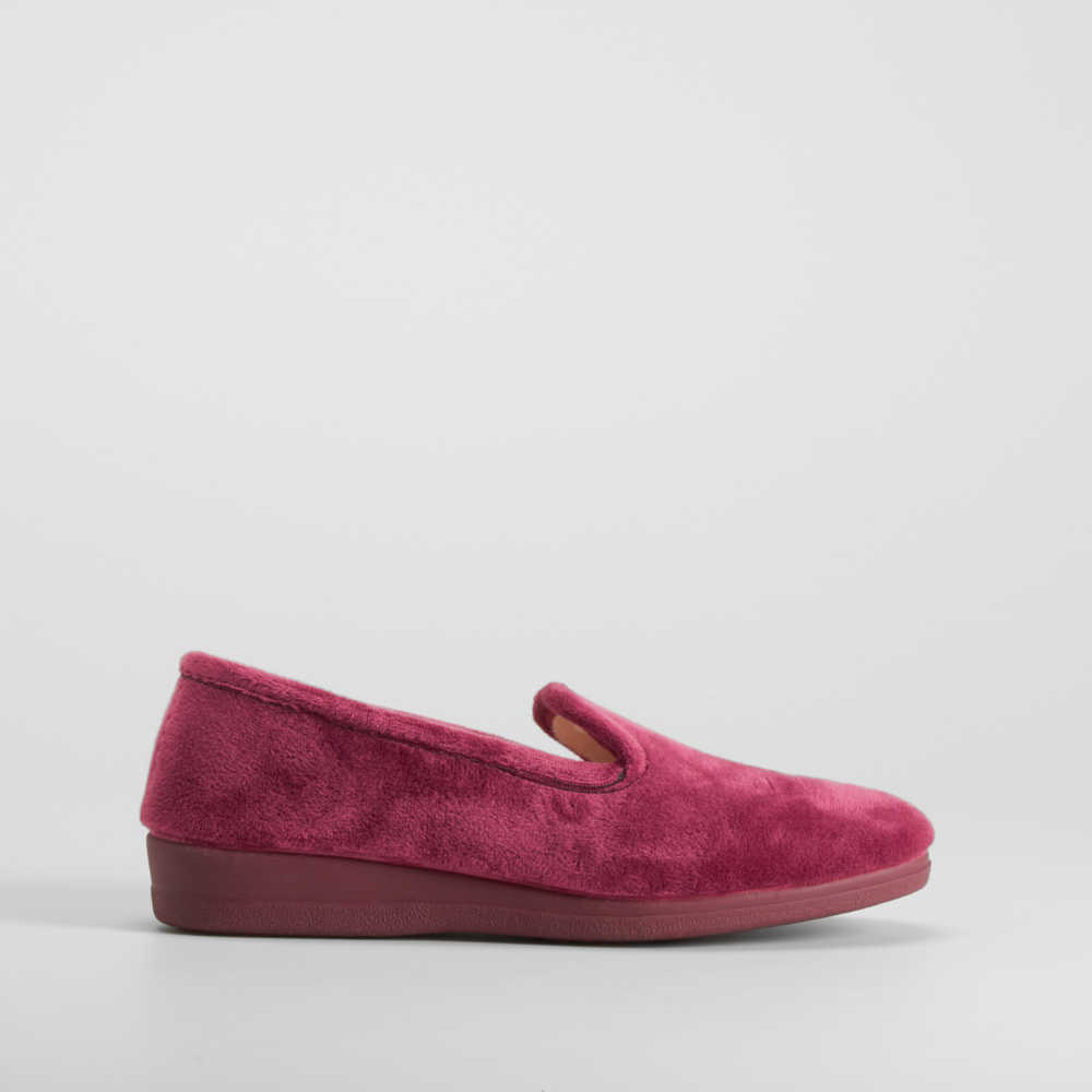 Zapatilla casa cerrada terciopelo burdeos OLYNE - Talla: 41