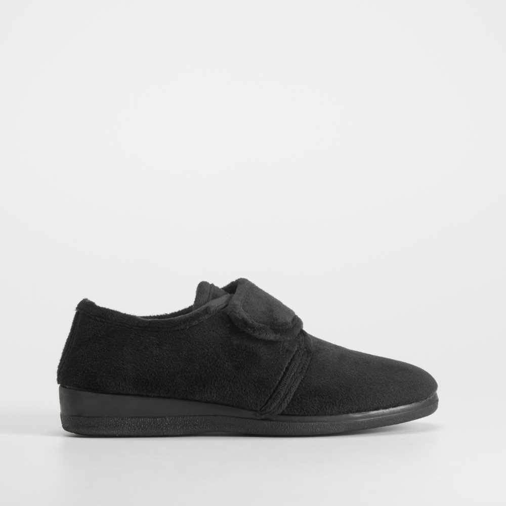Zapatilla de casa negra velcro OLYNE - Talla: 41