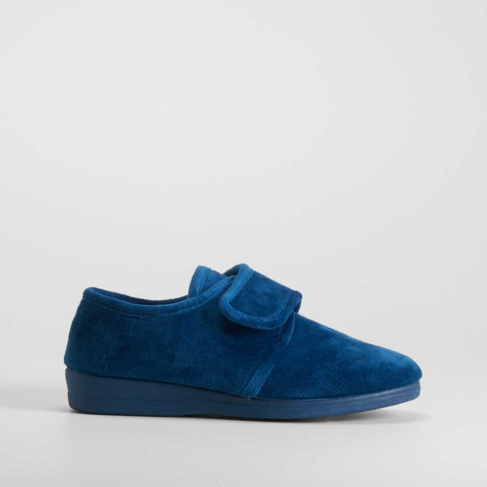 Zapatilla casa cerrada velcro azul OLYNE - Talla: 41