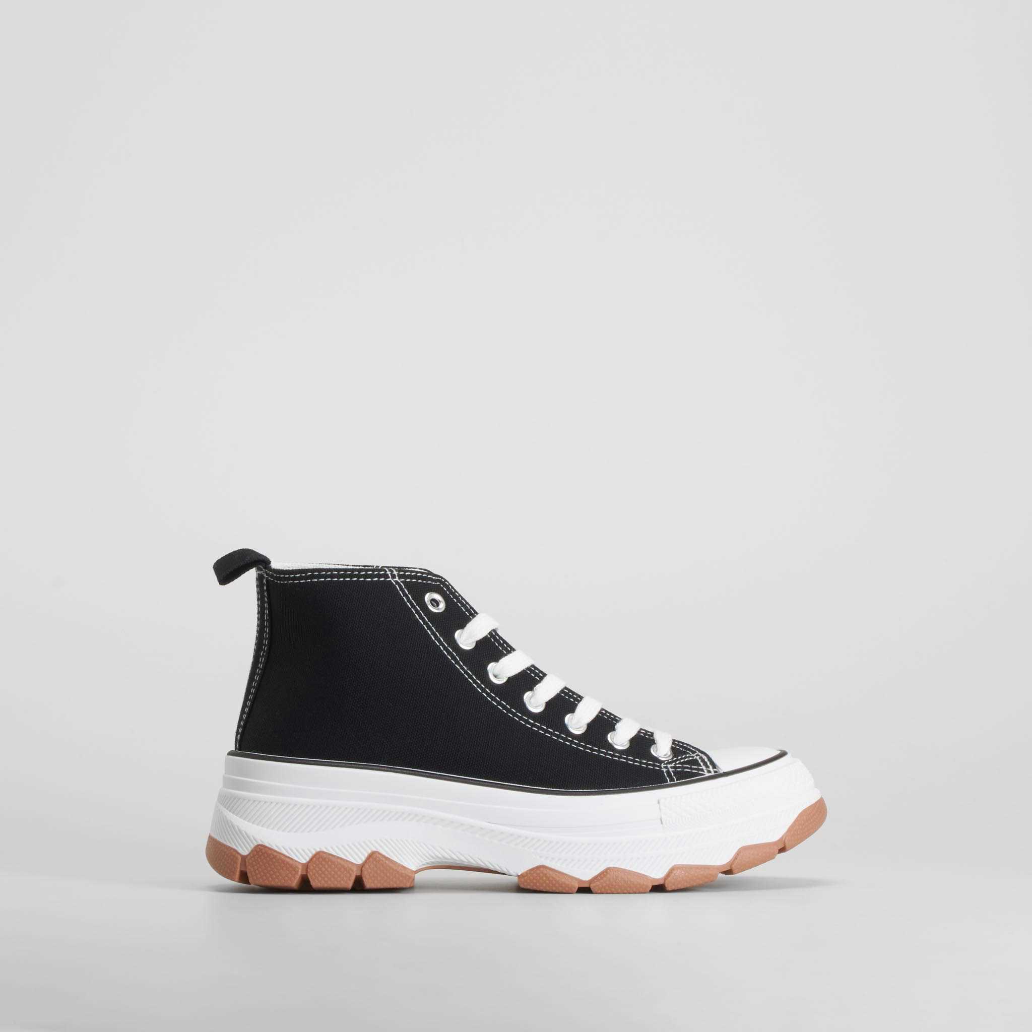 Zapatilla alta lona chunky negra NYC - Talla: 35