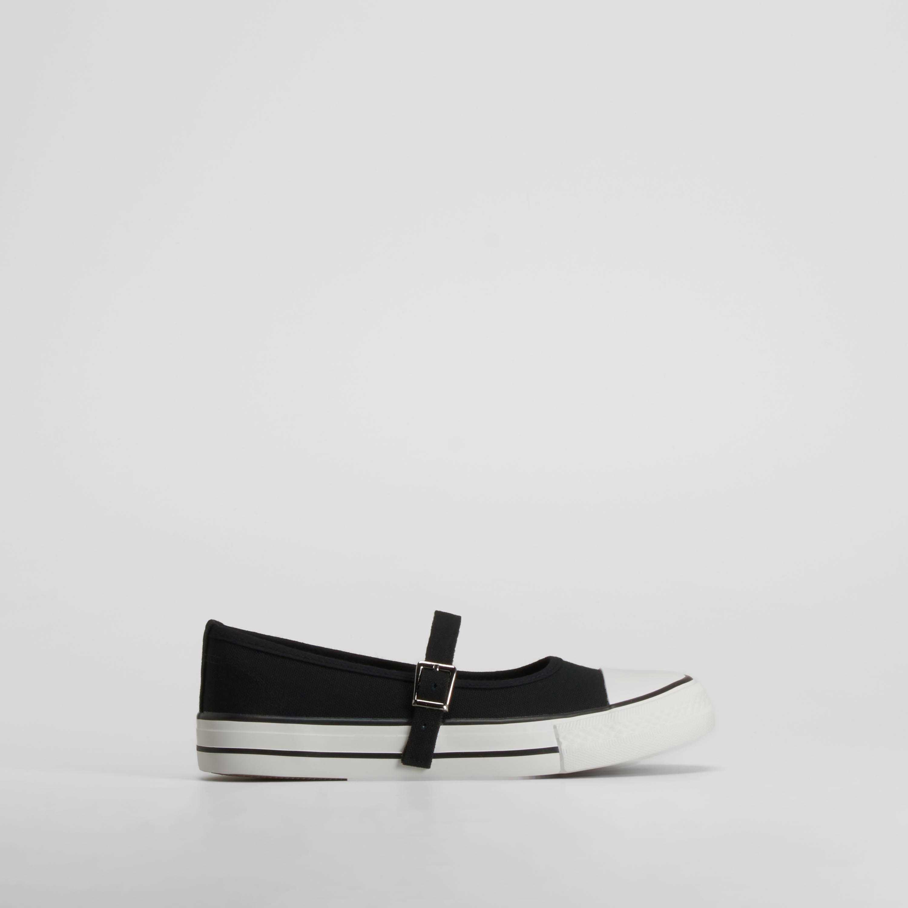 Zapatilla lona bailarina hebilla negra NYC - Talla: 41