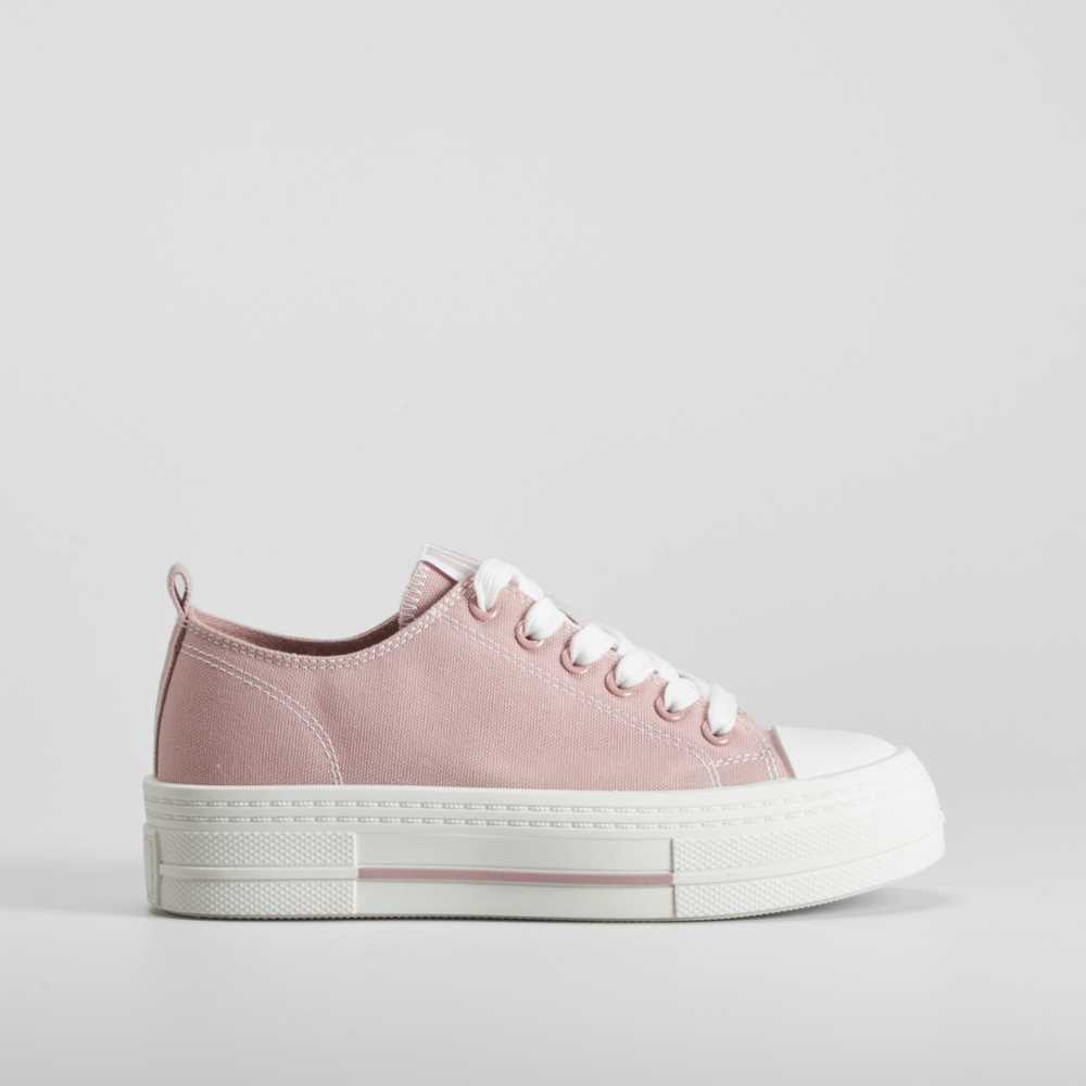 Zapatilla lona reciclada plataforma rosa NYC - Talla: 37