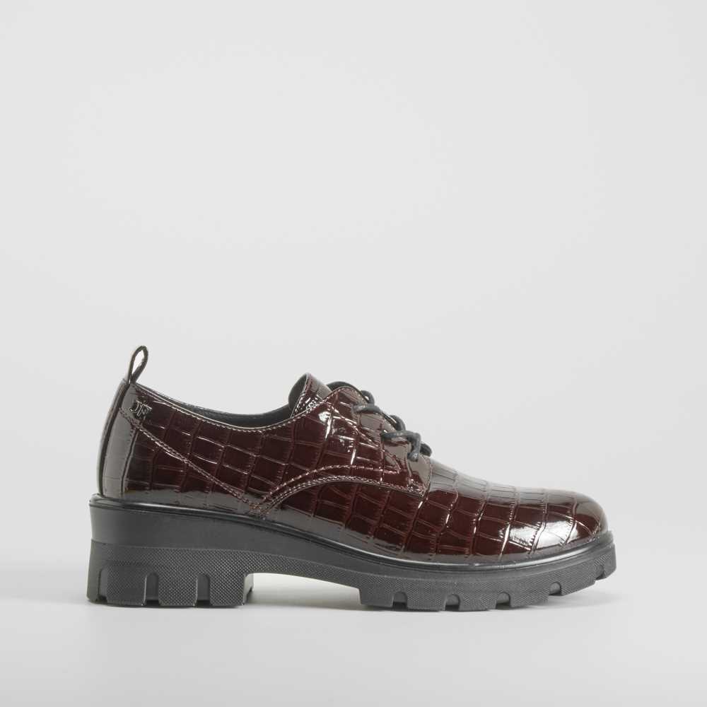 Zapato Blucher grabado coco marrón COMFEET - Talla: 41