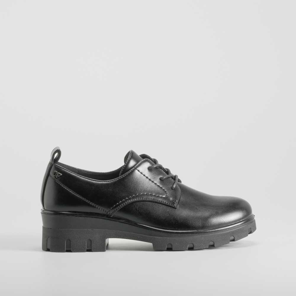 Zapato Blucher negro tacón dentado COMFEET - Talla: 40