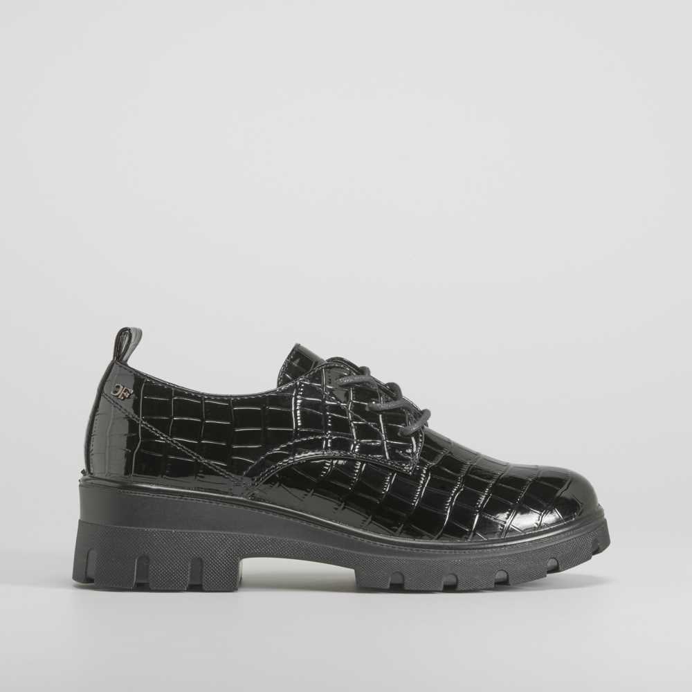 Zapato Blucher grabado coco negro COMFEET - Talla: 41