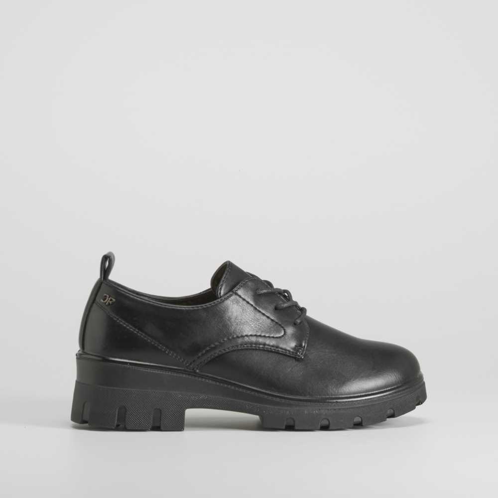 Zapato Blucher negro tacón dentado COMFEET - Talla: 36