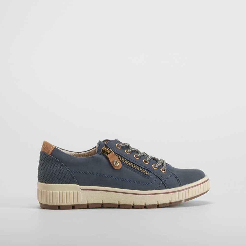 Zapato Blucher cremallera en azul marino SENDA ROAD - Talla: 36