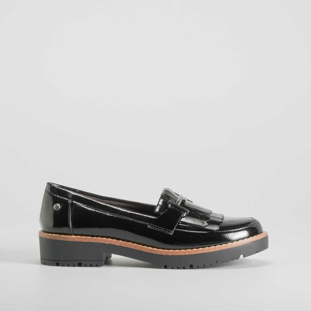 Mocasín flecos estribo negro PICCOLA PIU - Talla: 41