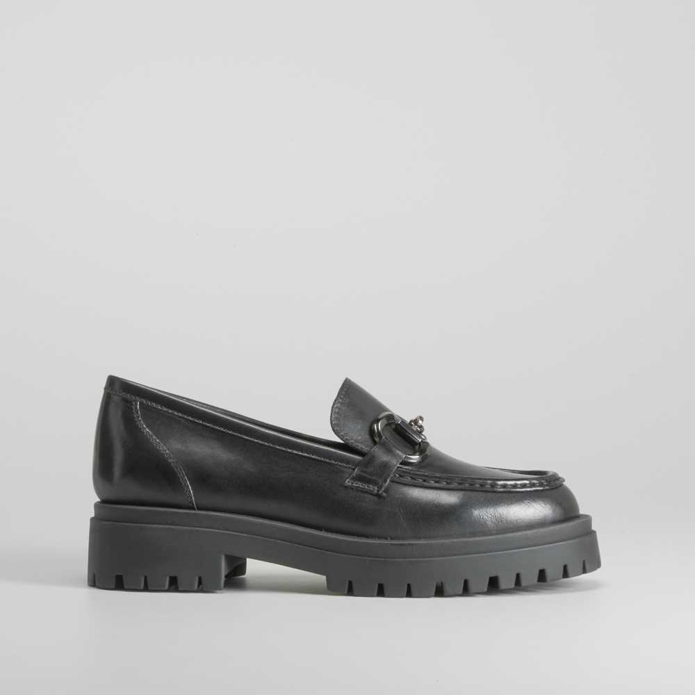 Mocasín de piel con hebilla FOSCO - Talla: 41