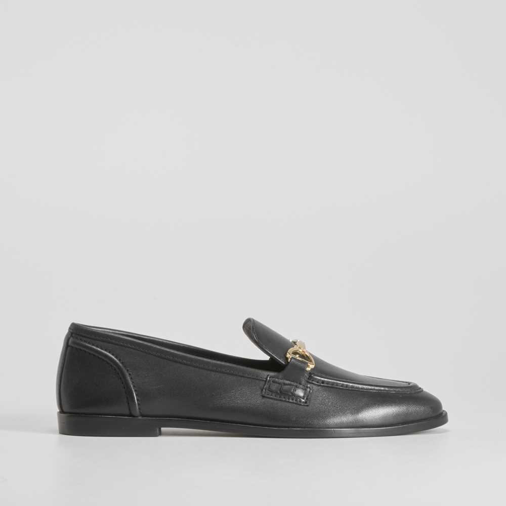 Mocasín de piel FOSCO negro - Talla: 40