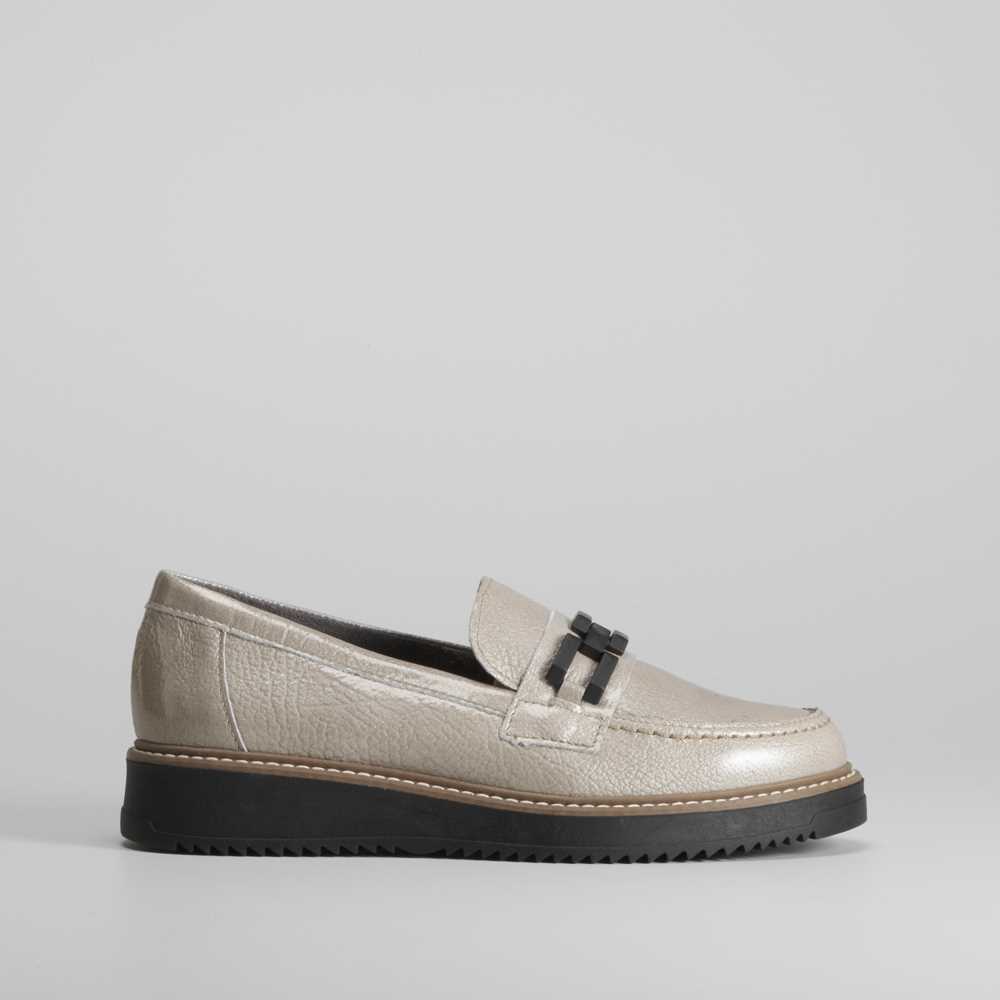 Mocasín estribo beige piel PITILLOS - Talla: 38