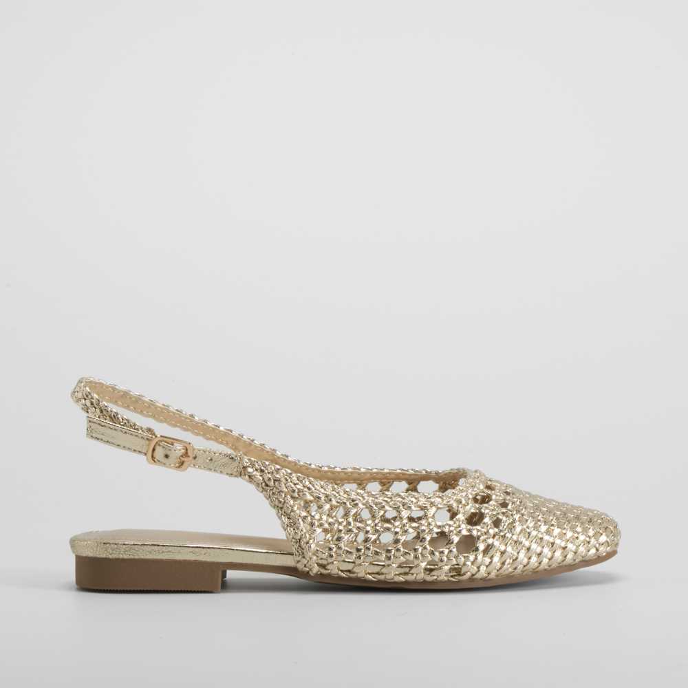 Zapato destalonado oro PICCOLA PIU - Talla: 36